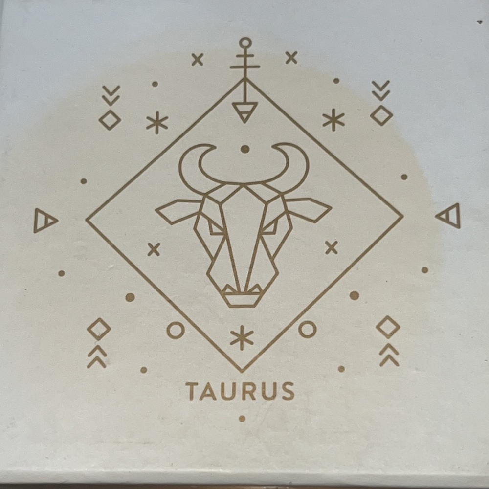 Zodiac “Taurus” round ceramic decorative trinket box in gift box-sign attributes